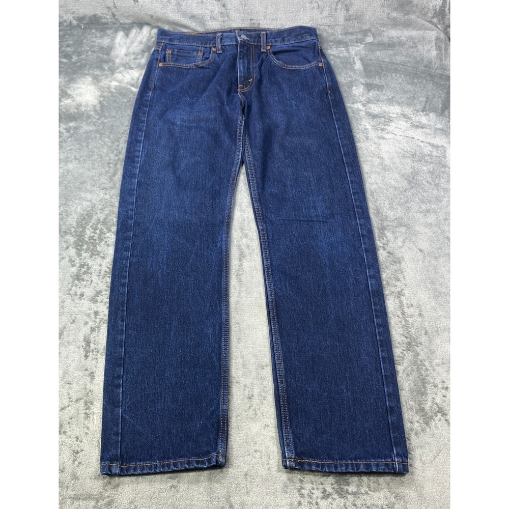 Levis Jeans Mens 32x32 (Fits 32x30) 505 Regular Fit Blue Daek Wash Straight Leg
